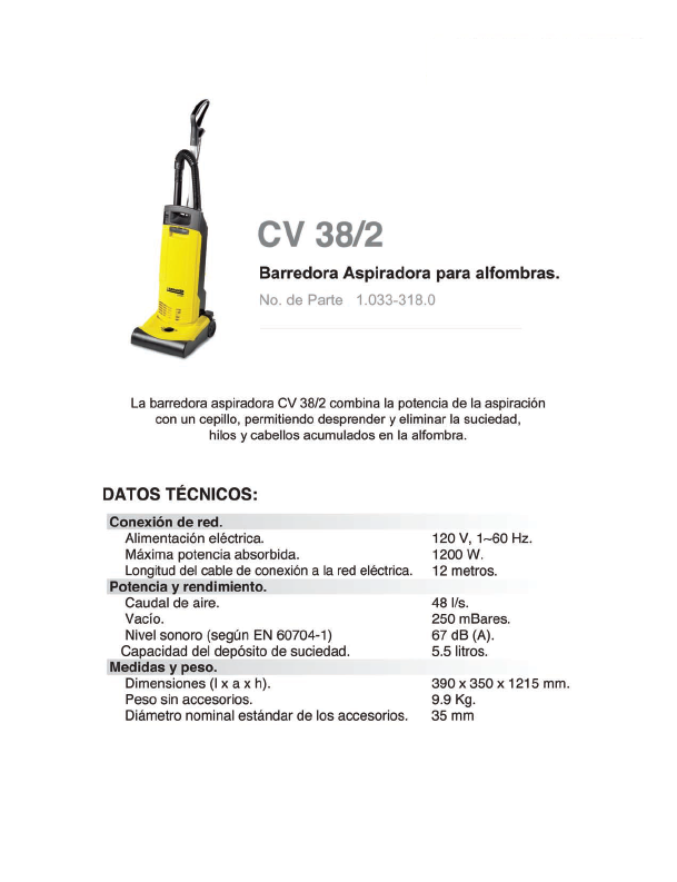 Barredora Aspiradora para alfombras