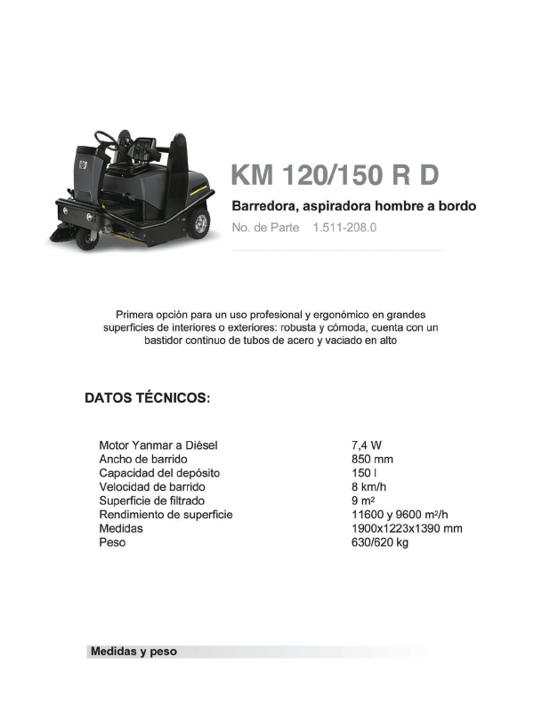 Barredora aspiradora hombre abordo